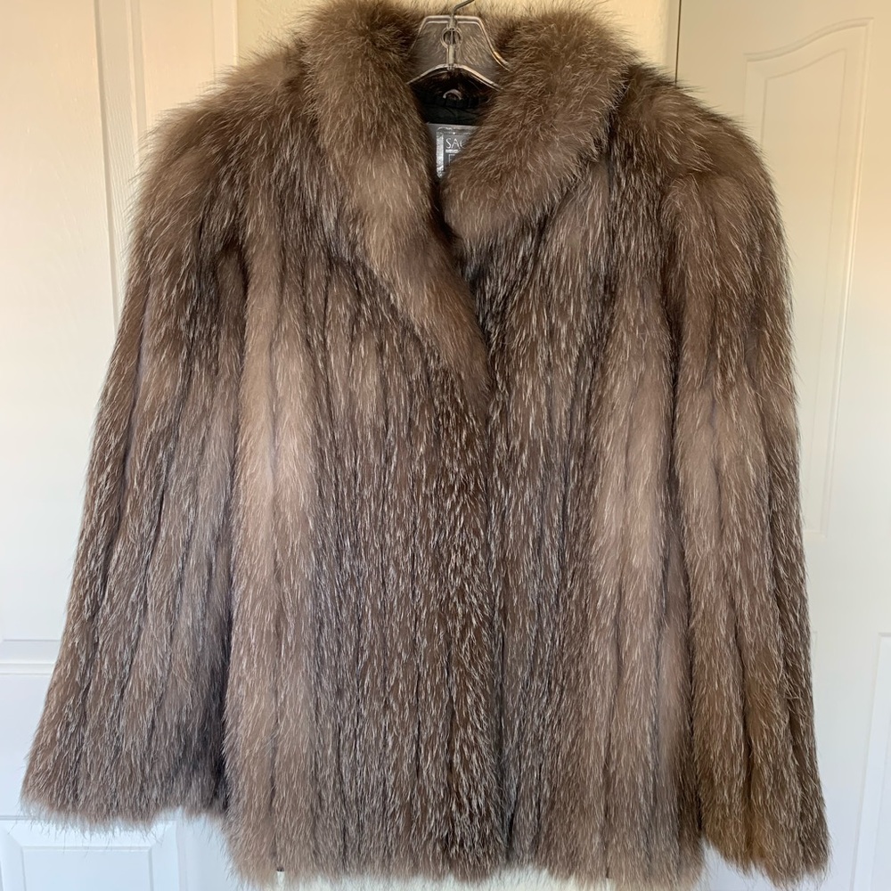 Vintage Saga Fox Women’s Silver Blue Fox Fur Coat Women’s Size XL